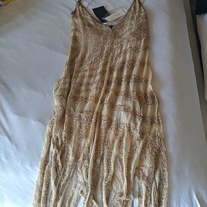 Great Gatsby inspired beaded gold dress with tags